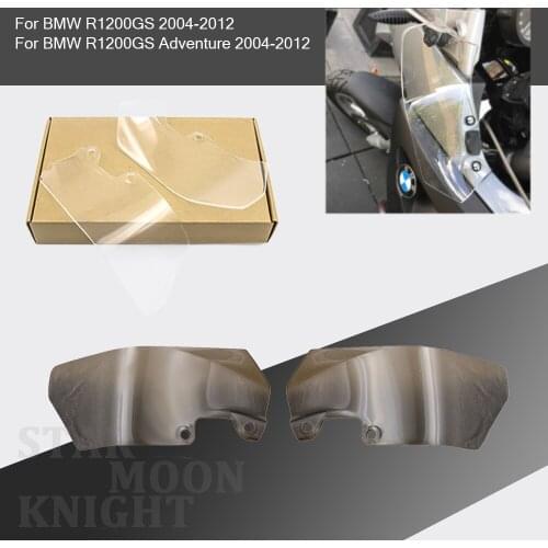 Transparent/ Smoke Motorcycle Windshield Windscreen Ventilation plate side panels For R1200GS 2004-2012 R 1200 GS 04-12