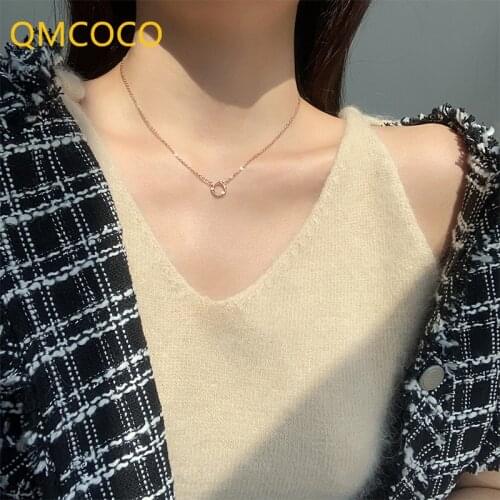 925 Silver Trendy Personality Irregular Circle Necklace Geometric Clavicle Chain Necklace For Women Birthday Party Gifts