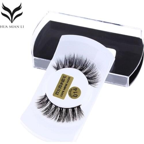 1 Pair False Eyelashes Women Mink Hair Black Natural Thick Fake Eyelashes Handmade Extension False Eyelashes Beauty Makeup Tool