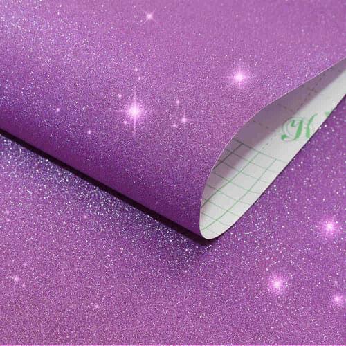 Self Adhesive Pink Glitter Wallpapers Contact Paper Waterproof Suitable For Computer Surface And Cabinet Renovation Decoration