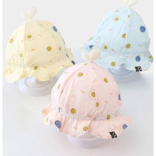 Lovely Printing Spring Summer Newborn Beanie Soft Cotton Breathable Infant Baby Girls Boys Caps Sun Hats 0-12 Month