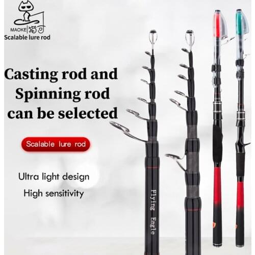 FLYING EAGLE 2.1/2.4/2.7/3.0m Spinning Fishing Rod M power Hard Telescopic Carbon Fiber Telescopic Fishing Rod fishing pole