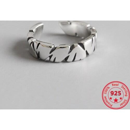 S925 Sterling Silver Ring Simple Retro Old Opening Ladies Personality Ring