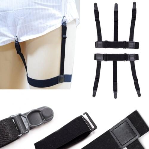 1 Pair Men Shirt Stay Shirt Holder Garter Belt Clamp Clip Non-slip Suspender