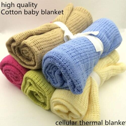 10Colors Baby Blankets Super Soft Cotton Crochet Summer 70cmX90cm Candy Color Prop Crib Casual Sleeping Bed Supplies Hole Wrap