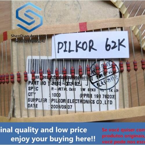 10pcs only orginal new can resistance PILKOR 1/4W 0.25W 62K