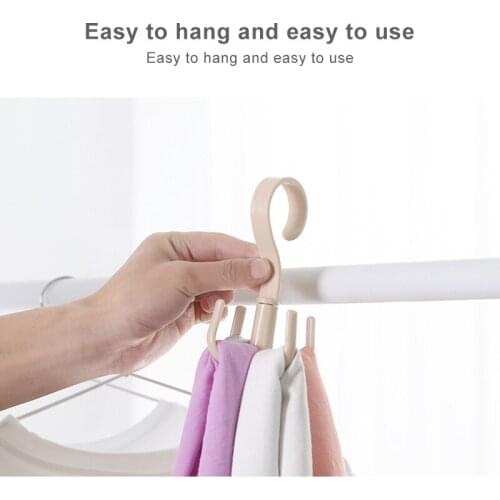 4 Hooks Plastic Handbag Clothes Ties Bag Holder Shelf Organizer 360 Degrees Rotated Belt Closet Hanger Hanging Rack Storage Hook