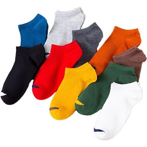 5 Pairs Pack Men Sock Slipper Skin-Friendly Soft Cotton Sports Short Socks Breathable Sweat Training Socks Low Top Running Sock