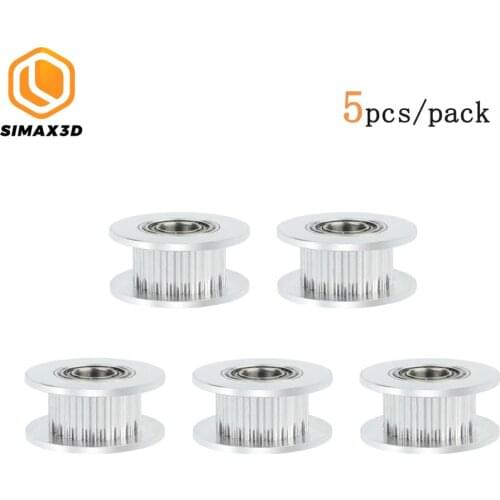 SIMAX3D 5pcs GT2 Idler Timing Pulley 20 Tooth Wheel Bore 5mm Aluminium Gear Teeth Width 6mm 3D Printers Parts For Reprap Part