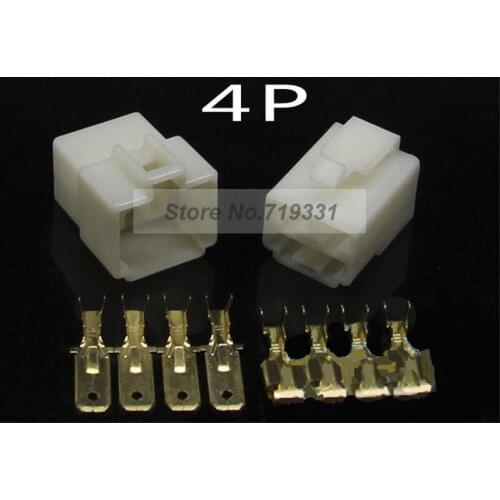 6.3MM 4 WAY PIN ELECTRICAL MULTI PLUG CONNECTOR TERMINAL BLOCK 10 Kits