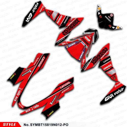 Aftermarket Red Black Graphics Vinyl Decals Stickers Vinyl Wrap Kit for SYM DRG BT 158 2019 2020, Style No.SYMBT15819N012-PO