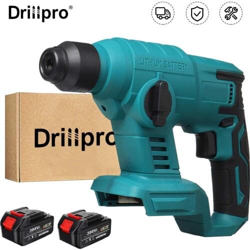 388vf Cordless Electric Impact Hammer Drill Punch Power Tools 2X19800Amh Li Battery Hammer Drill Adapt to Makita 18V Batterry