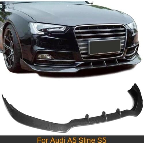 Carbon Fiber Car Front Bumper Lip Spoiler for Audi A5 Sline S5 8T 2012 - 2016 Not for A5 Standard Car Spoiler Sticker