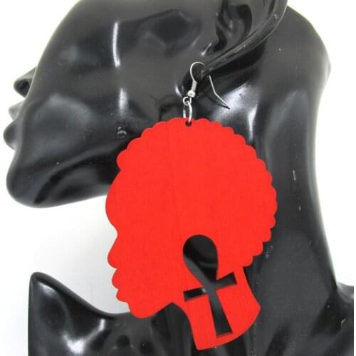 Free Shipping! Newest ankh Head Wood Earrings