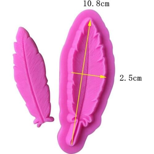 Cookie Fondant Molds 3D Feather Silicone Cake Craft Plaster Wall Panel Designer Concrete Fondant Mold