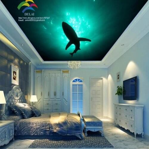 Hot seller ceiling material for D-5124 dolphin printing ceiling film in bathroom or living room decoration