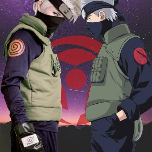 Anime Hatake Kakashi Cosplay Costume Halloween Clothes vest shirt pants mask glove headband 7PCS set custom made size