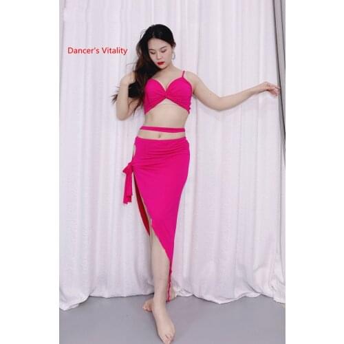 Belly dance clothing suit sexy sleeveless top and skirt 2pcs for women bellydancing Practice Clothes Oriental Dance outfit