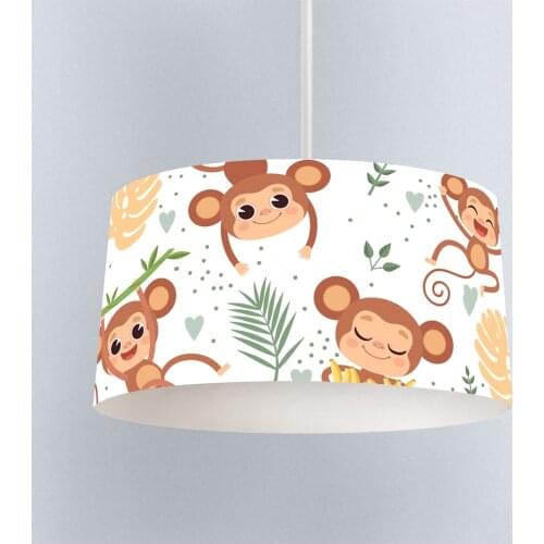 Lamp For Kids Bedrooms Light Chandelier for Living Room Childrens Room Monkeys Brown Leafs Model 1335