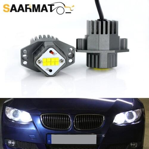 2pcs 80W LED Halo Ring Marker Angel Eyes Light Bulb Canbus Error Free for BMW E90 E91 325I 328I 320I 330I 2005-2008