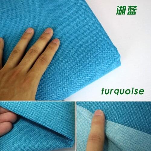Turquoise Coated Linen Fabric Sofa Cushion Fabirc DIY Craft Sewing Cloth Outdoor Linen Blend Fabric Upholstery 58" wide Per yard