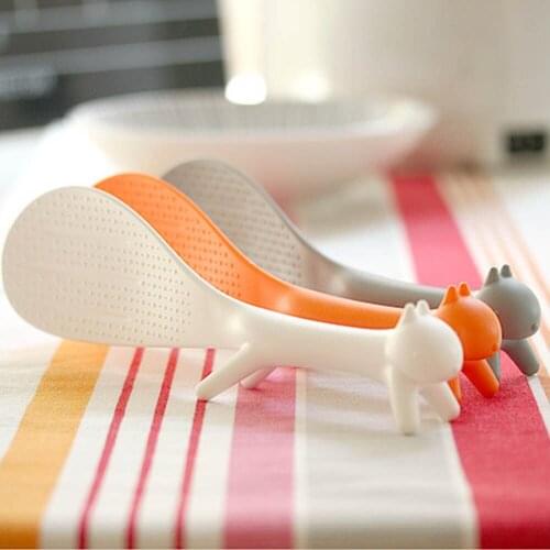 Rice Spoon Scoop Squirrel Non Stick Lovely Kitchen Supplie Soup Ladle Tableware Dinnerware Paddle Meal Spoon Cooking TooL KC1016