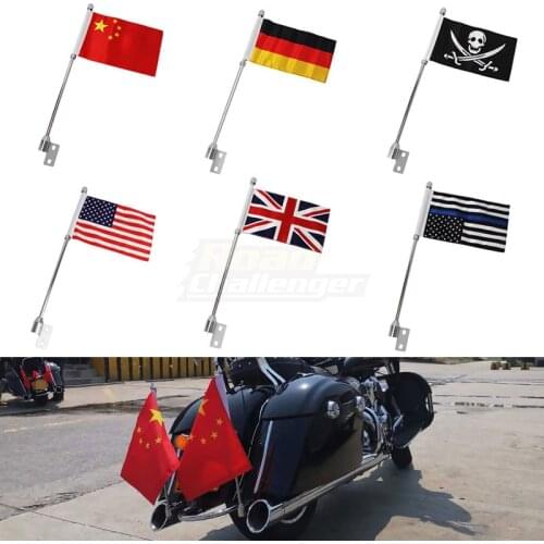 Motorcycle Chrome Luggage Rack Pole Germany Skull American Flag For Indian Chief Dark Horse For Indian Chief Vintage Moto Parts