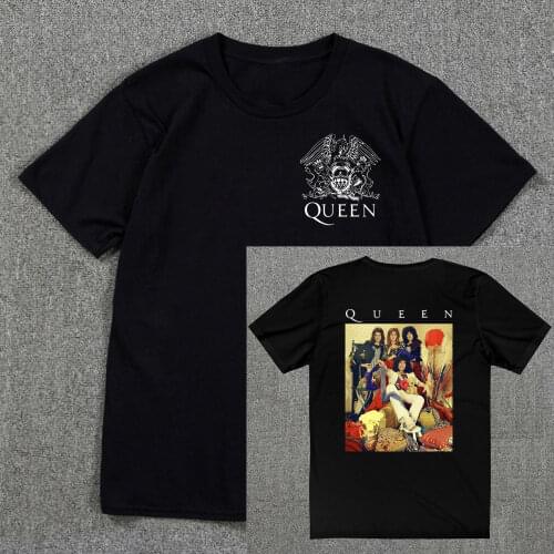 Printed Short Sleeve Men Queen Band Freddie Mercury T-Shirt Cool