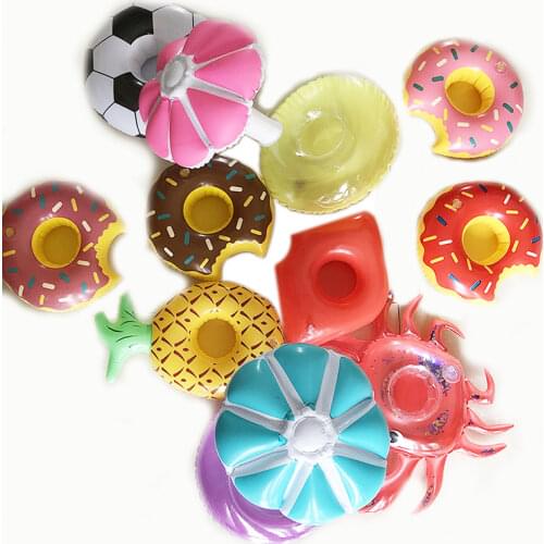 Mini Coconut Tree Animal Shape Inflatable Water Swimming Pool Drink Cup Stand Holder Float Toy Coasters For Beverage Bottle