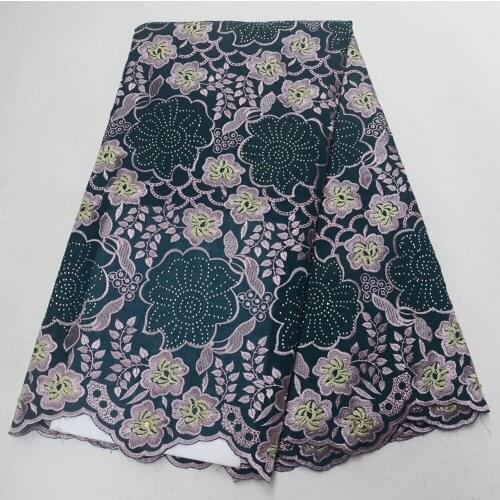 New arrival African polish baby cotton lace fabrics 2019 high quality stones dry Nigerian man Swiss voile laces in Switzerland