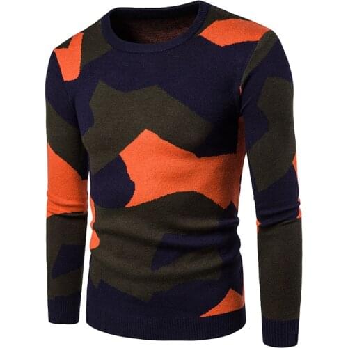 Autumn Men Casual Sweaters Male Camouflage Pullover Smart Fashion Slim Windproof O-Neck Bottoming shirts Homme Sweater