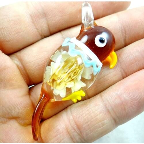 54*27MM Multi-Color Liuli Coloured Glaze Glass bird Pendant necklace LOOSE BEADS P63