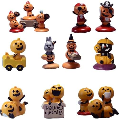 Punk Ghost Doll Mini Fairy Garden Ornaments Halloween Model Doll Statue Home Decoration Toys Miniatures Figurines Accessories