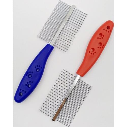 Dog Comb Multi-usage Stainless Steel Pet Dog Cat Combs Steel Pins Cleaning Brush Comb Pet Grooming Brush
