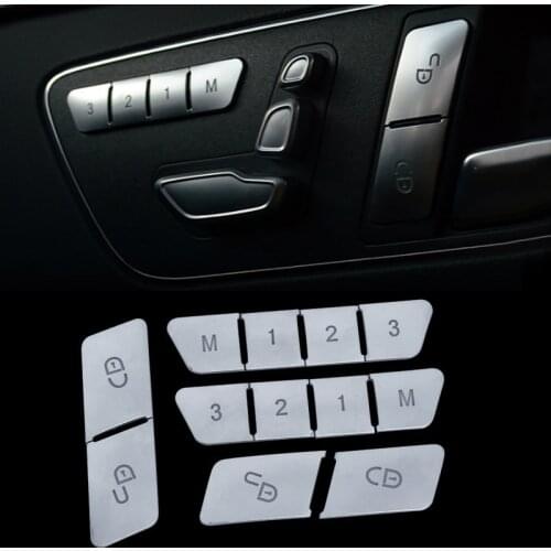 Car Door Memory Seat Lock Unlock Adjust Switch Button Cover Sticker for Mercedes Benz A B C E Class CLA GLA X156 GLE GL GLS ML