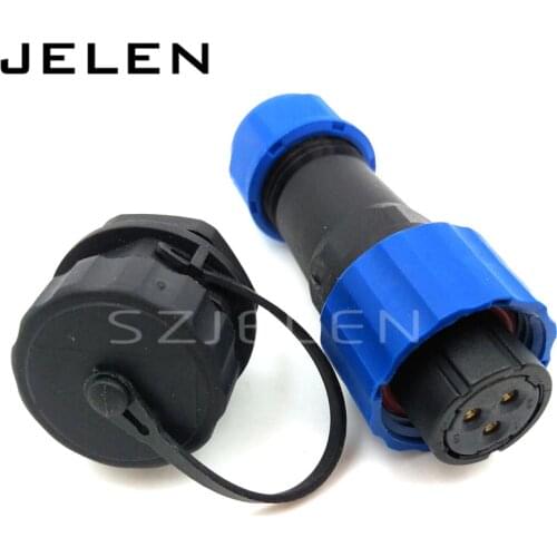 SD16 , Waterproof Connector 3 pin, IP68,Current Rating 10A, Opening size 16mm, 3-pin panel mount connector, device connector
