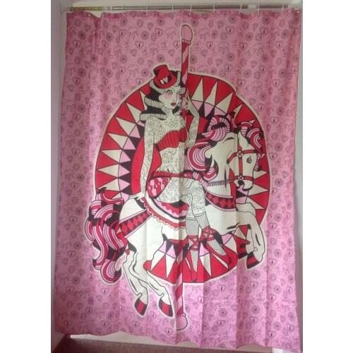 Punk modern girl Shower Curtain Bathroom Waterproof Mildewproof Polyester Fabric With 12 Hooks 180*200cm
