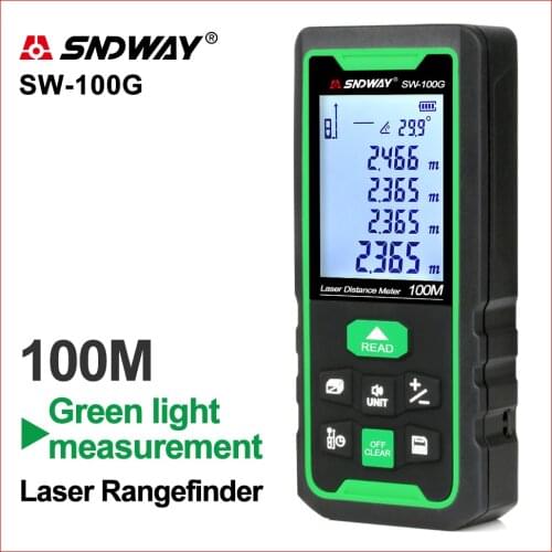 SNDWAY Green Line Laser Rangefinder Distance Meter Digital Range finder Laser Tape Ruler Sensor Laser Distance Meter