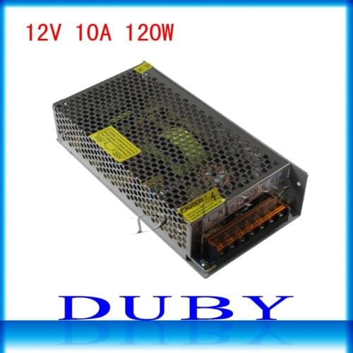 10piece/lot Big Volume 12V 10A 120W Switching power supply Driver For LED Light Strip Display AC100-240V Free Fedex