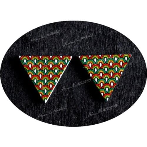 15 x 17mm Feather Triangle Wood Laser Cut Cabochon beads to make DIY Rings, Earrings, Brooch, Necklace pendant