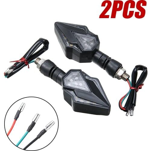 2pcs Motorcycle Amber LED Turn Signal Flowing Water Blinker Indicator Light Red Day-time Running Lamp For Honda Suzuki Kawasaki