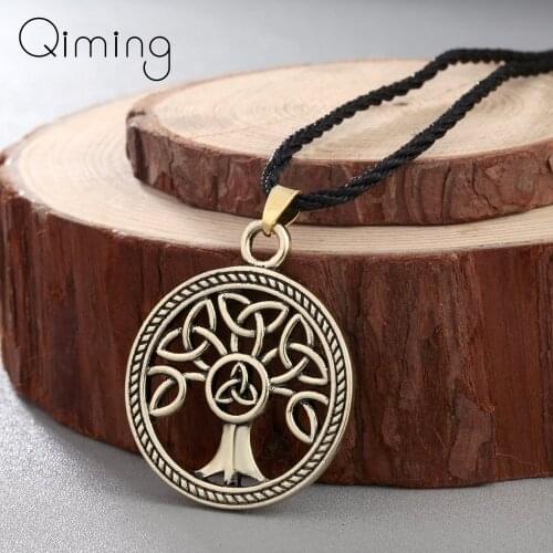 2020 Men Knot Family Tree Of Life Bronze Necklace Round Pendant Fashion Necklace For Women Girls Gift Accessories
