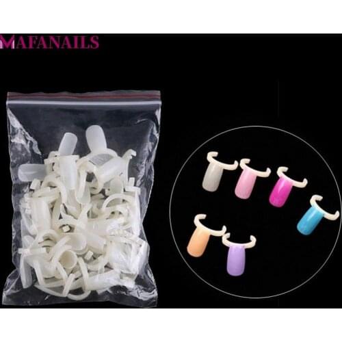 50pcs Fake Nail Polish Display Natural UV Gel Polish Color Display Nail Art Ring Style Practice False Nail Tips Color Chart TD12