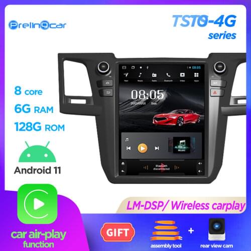 6G 128G Vertical screen android 10.0 system navigation stereo for toyota fortuner 2007-2019 years car multimedia radio player