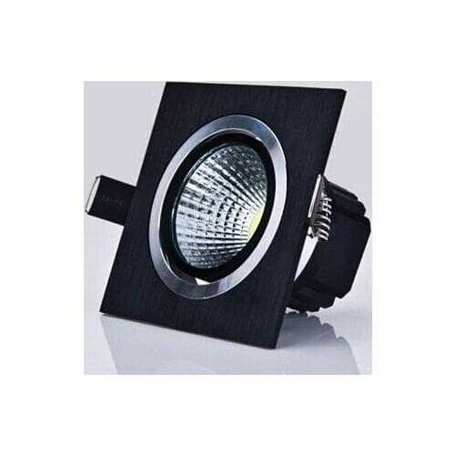 Free Shipping Black shell 9W Dimmable COB Led Ceiling down light with led driver Warm White/White/Cold White AC85-265V CE ROHS