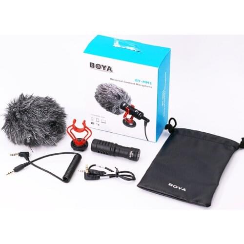 BOYA BY-MM1 Compact on-Camera Video Microphone Recording Mic for IPhone HuaWei Smartphone DJI Osmo Canon DSLR Recording Studio