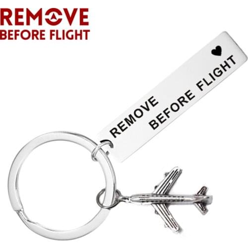 Stainless Steel Keychain Remove Before Flight Car Key Chains Mens Key Ring Chain for Aviation Gifts Airworthy Metal Keychains