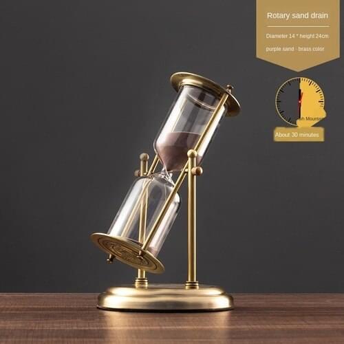 Creative Zinc Alloy Hourglass Timer Office Desktop Small Ornaments Table Top Decoration In Brass Color Transparent Hourglass New