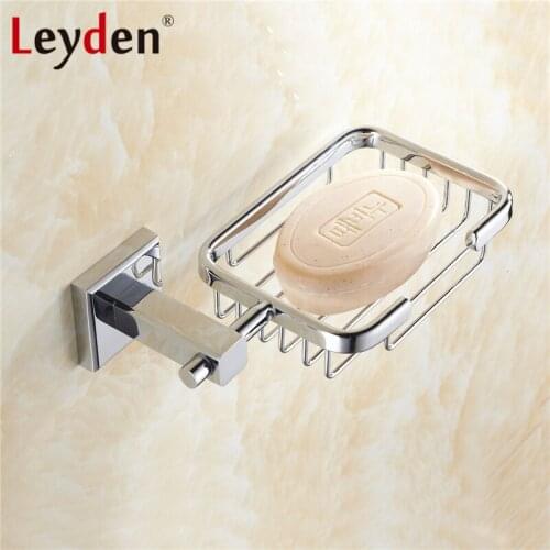 Leyden Bathroom Soap Holder Copper Soap Dish Wall Mounted Chrome Shower Soap Dishes Holder Soap Basket Bathroom Accessories