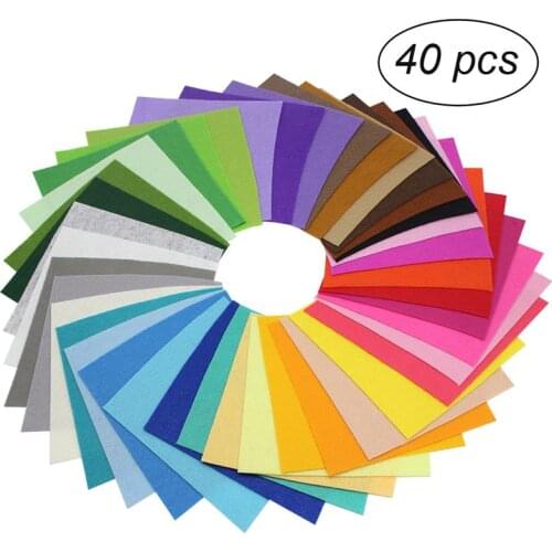 40pcs 10x15cm Nonwoven Felt Fabric Sheet DIY Crafts Projects Patchwork Patches Patches Decoration Sewing Doll Scrapbook Material
